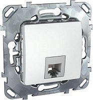 Розетка телефонная без рамки Schneider Electric Unica 1-м. RJ11 белый